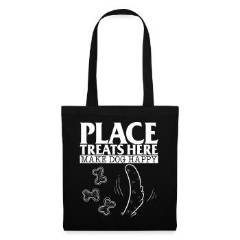 chemise de chien, placez des friandises ici faire chien heureux tee, - Sac en tissu - noir - Devant