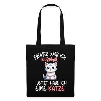 I USED TO BE NORMAL - NOW I HAVE A CAT - Tote Bag - black - Front