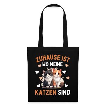 J’AIME LES CHATS ! Drôle de chat chat - Sac en tissu - noir - Devant