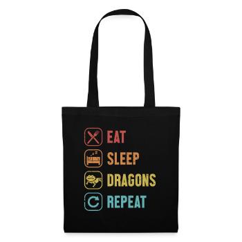 Eat Sleep Dragons Repeat Pogona Pet Lizard - Stoffbeutel - Schwarz - Vorne