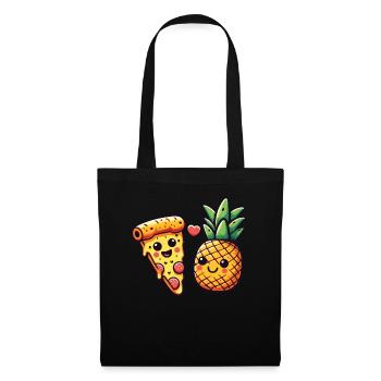 Kawaii Pizza with Pineapple Dear Best Friends - Tote Bag - black - Front