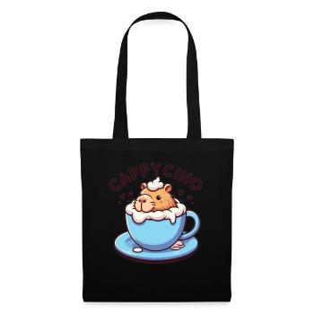 Cappyccino Capybara Kaffee Cappuccino - Stoffbeutel - Schwarz - Vorne