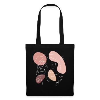 Afro Line Art Woman Face Abstract Minimalist Aesth - Stoffbeutel - Schwarz - Vorne