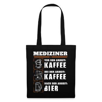 Mein Tagesablauf als Mediziner - Stoffbeutel - Schwarz - Vorne