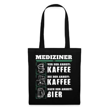 Mein Tagesablauf als Mediziner - Stoffbeutel - Schwarz - Vorne