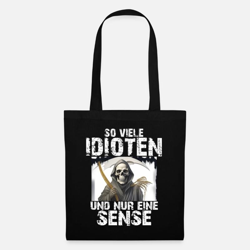 Sensenmann - So viele Idioten und nur eine Sense - Stoffbeutel - Schwarz
