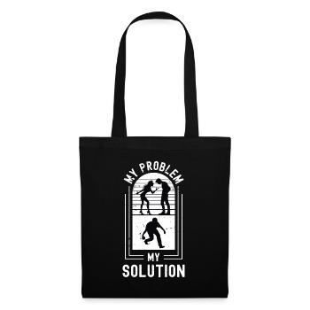 Bocce Ball Player My Problem My Pictogram Dad Mom - Stoffbeutel - Schwarz - Vorne