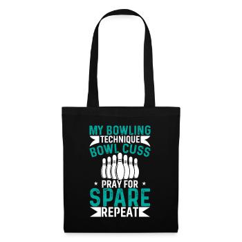 Ma Technique De Bowling Bol Cuss Prier Pour Spare Repe - Sac en tissu - noir - Devant