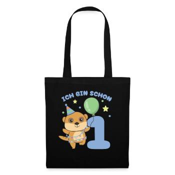 J’ai déjà 1 suricate d’anniversaire - Sac en tissu - noir - Devant