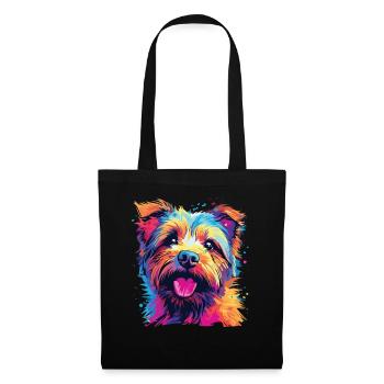 Wasserfarben Farbenfroher Norfolk Terrier - Stoffbeutel - Schwarz - Vorne