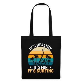 C’est sain, c’est amusant, c’est le surf - Sac en tissu - noir - Devant