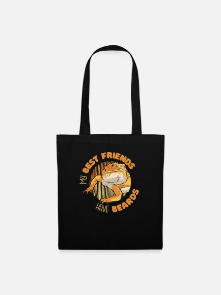 Mes meilleurs amis ont des barbes Pogona Lézard de compagnie - Sac en tissu - noir
