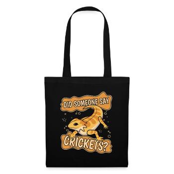 Quelqu’un a-t-il dit grillons Pogona lézard de compagnie - Sac en tissu - noir - Devant
