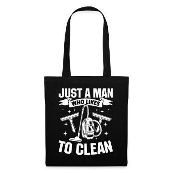 Just A Man Who Likes To Clean - Janitor Housekeepe - Tote Bag - black - Front
