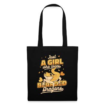 Girl Who Loves Bearded Dragons Pogona Lizard - Tote Bag - black - Front