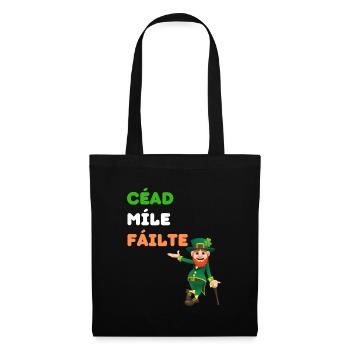 Irish Luck & Welcome Tee: Leprechaun Charm - Tote Bag - black - Front
