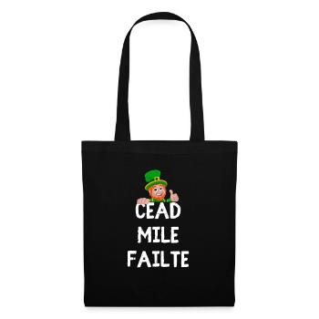 « Céad Míle Fáilte : Leprechaun Pride & Luck Tee » - Sac en tissu - noir - Devant