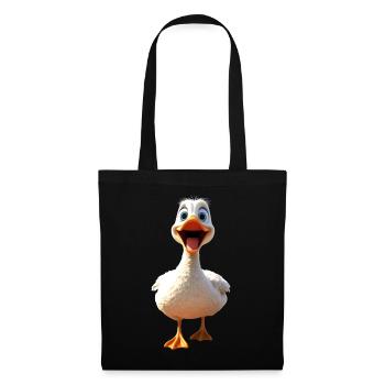 Gans Gänseküken Küken Süße Gans Ente Kleine Gänse - Stoffbeutel - Schwarz - Vorne