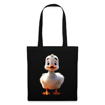 Gans Gänseküken Küken Süße Gans Ente Kleine Gänse - Stoffbeutel - Schwarz - Vorne