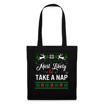 Most Likely To Take A Nap Shirt, Womens Christmas - Tote Bag - black - Front