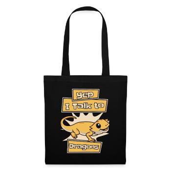 I Talk To Dragons Pogona Pet Lizard Owner Bearded - Tote Bag - black - Front