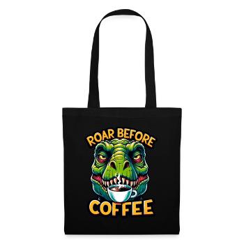 Grumpy Trex Dinosaur With - Tote Bag - black - Front