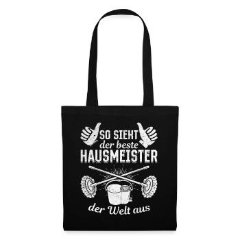 So Sieht Der Beste Hausmeister Der Welt Aus - Stoffbeutel - Schwarz - Vorne