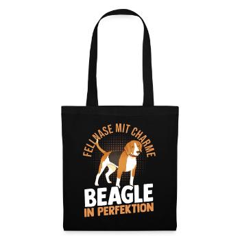 Chien Beagle - Sac en tissu - noir - Devant