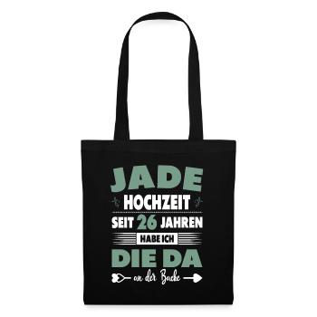 26 Hochzeitstag Paare 26 Jahre Ehe Jadehochzeit - Stoffbeutel - Schwarz - Vorne
