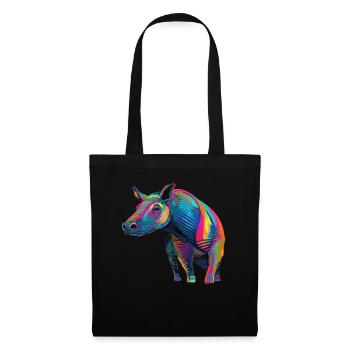 Watercolor Colorful Tapir Colorful Animals - Tote Bag - black - Front