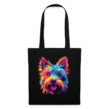 Watercolor Colorful Australian Silky Terrier - Tote Bag - black - Front