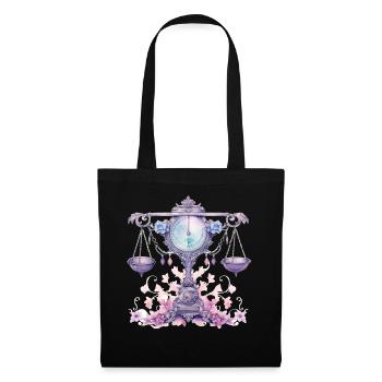 Libra Astrology Sign Zodiac September October Birt - Stoffbeutel - Schwarz - Vorne