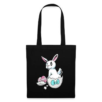 Pâques lapin coquille d’oeuf oeufs oeufs de Pâques oeufs d’enfant oeuf - Sac en tissu - noir - Devant
