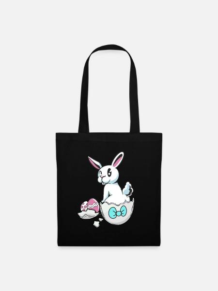 Pâques lapin coquille d’oeuf oeufs oeufs de Pâques oeufs d’enfant oeuf - Sac en tissu - noir