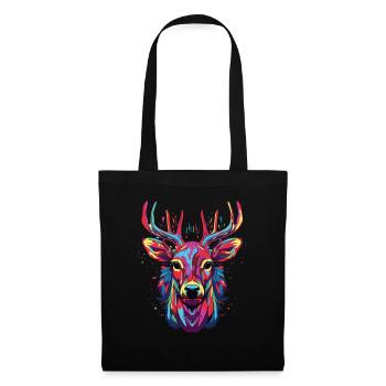 Watercolor Colorful Deer Colorful Animals - Tote Bag - black - Front
