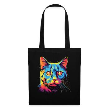 Watercolor Colorful Domestic Shorthair - Tote Bag - black - Front