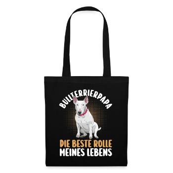 chien chien papa père bull terrierdad bull terrier - Sac en tissu - noir - Devant