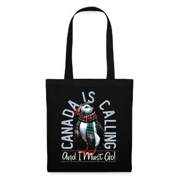 Canada, Puffins, Canada Is Calling - Tote Bag - black - Front