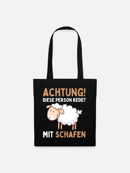 Lustiger Schaf Schafe Schäferei Schafhirte - Stoffbeutel - Schwarz