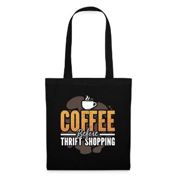 Friperie Marché aux puces Amateur de café - Sac en tissu - noir - Devant