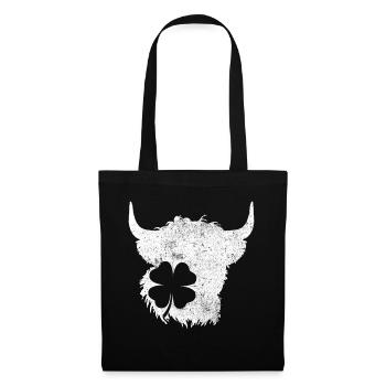 Shamrock Highland Cow - Tote Bag - black - Front