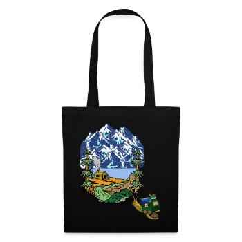 Alpes Vacances Escargot Caravane Familiale Camping - Sac en tissu - noir - Devant
