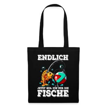 7e anniversaire pêcheur à la ligne - Sac en tissu - noir - Devant