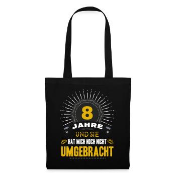8 Hochzeitstag Mann 8 Jahre Ehe Blecherne Hochzeit - Stoffbeutel - Schwarz - Vorne