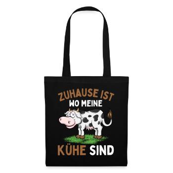 HOME IS WHERE MY COWS ARE! Funny Farmer - Tote Bag - black - Front