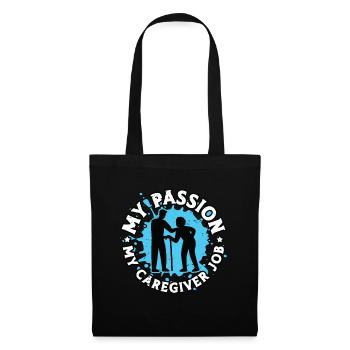 Proche aidant Ma passion Mon travail d’aidant Proche aidant - Sac en tissu - noir - Devant