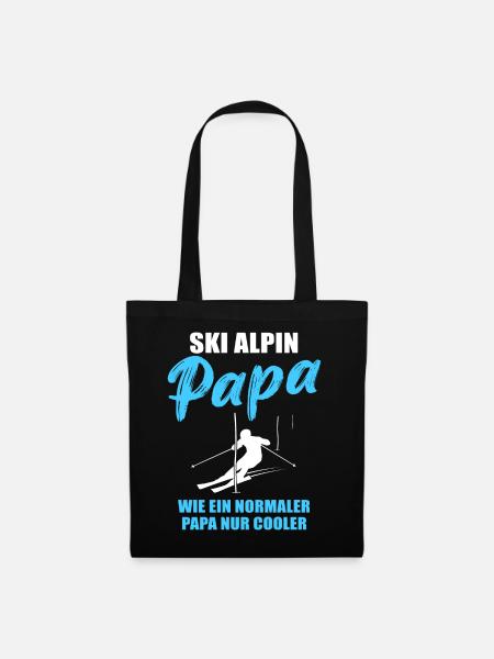 Alpiner Ski-Papa Geschenk - Stoffbeutel - Schwarz