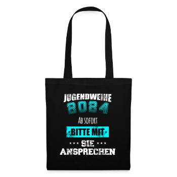 Jugendweihe 2024 - Bitte mit Sie ansprechen - Stoffbeutel - Schwarz - Vorne