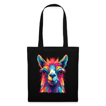 Watercolor Colorful Llama Colorful Animals - Tote Bag - black - Front