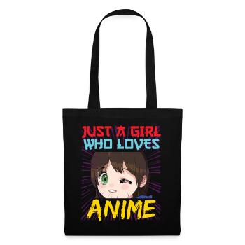 Anime funny saying just a girl - Tote Bag - black - Front